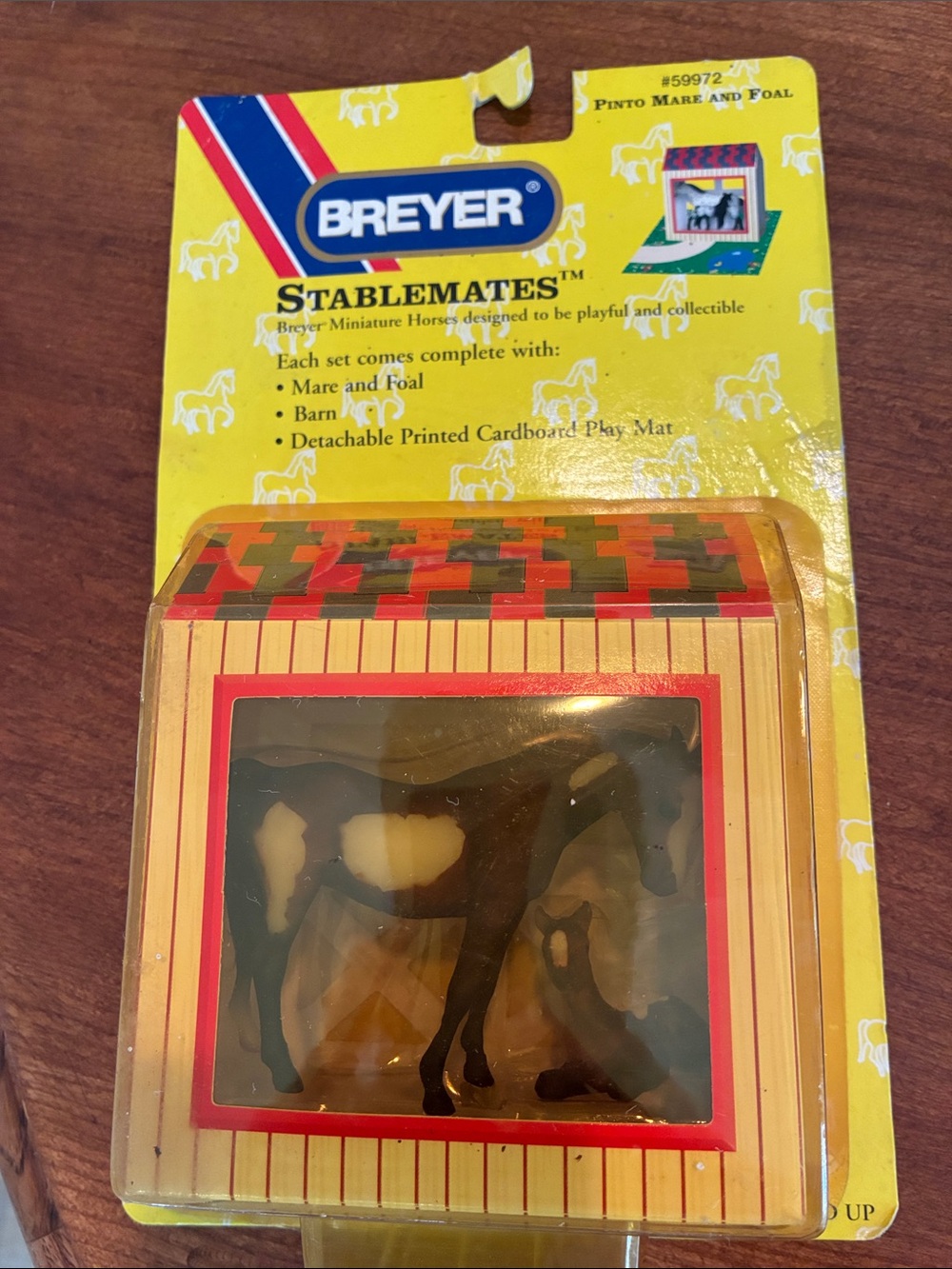 Vintage 1997 Breyer Stablemates set #59972 Pinto Mare and Foal